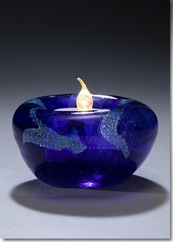 Blue Cremation Ash Candle